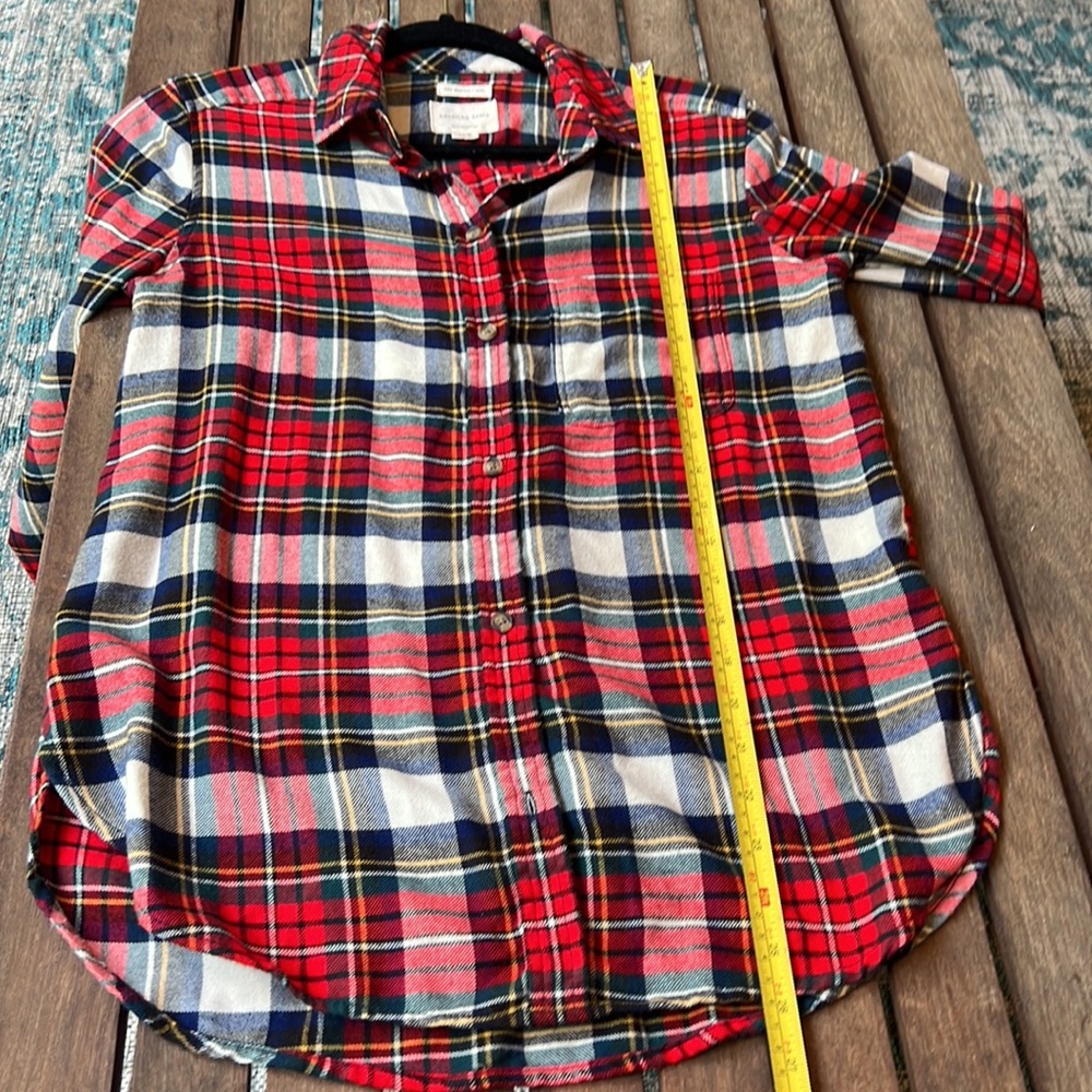American Eagle Soft Material Plaid Button Down Fl… - image 4